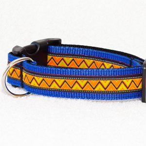 halsband hond blauw - halsbanden hond handgemaakt - blauwe halsband – hondenhalsband
