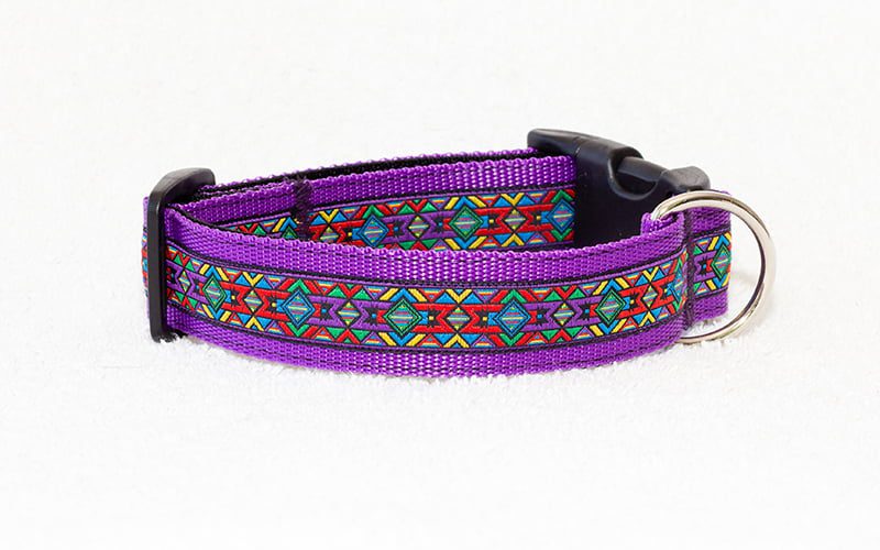 paarse hondenhalsband - halsbanden hond handgemaakt - halsband paars – paarse halsband hond