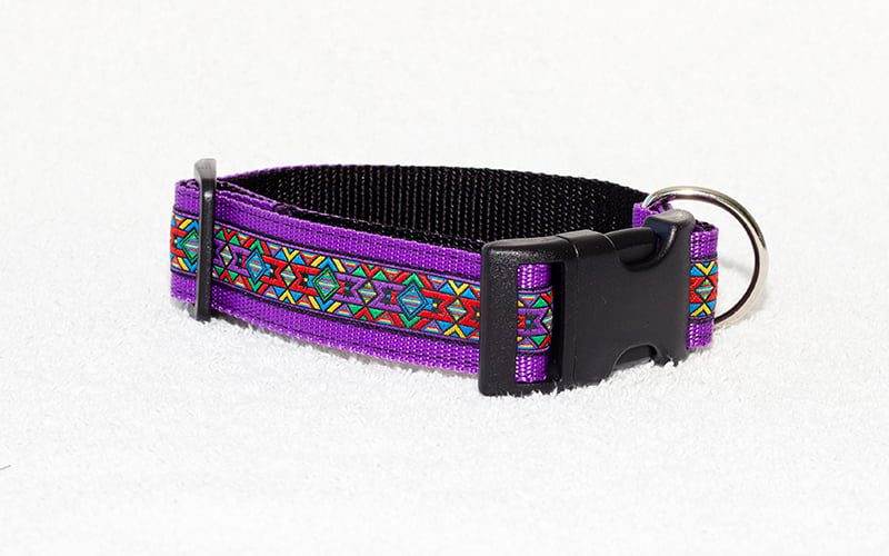 paarse hondenhalsband - halsbanden hond handgemaakt - halsband paars – paarse halsband hond