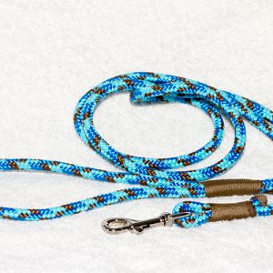 handgemaakte hondenriem blauw - hondenlijn - hondenlijnen - riem hond - blauwe hondenriem touw