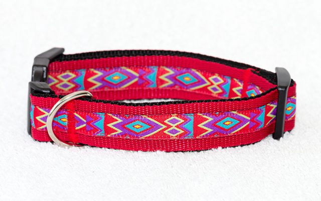 mooie hondenhalsband rood - rode halsband hond - halsband - halsbanden hond – handgemaakte halsband