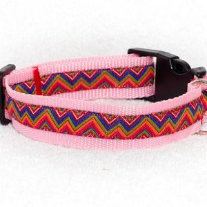 roze halsband handgemaakt - halsbanden hond handgemaakt – halsband hond - hondenhalsband