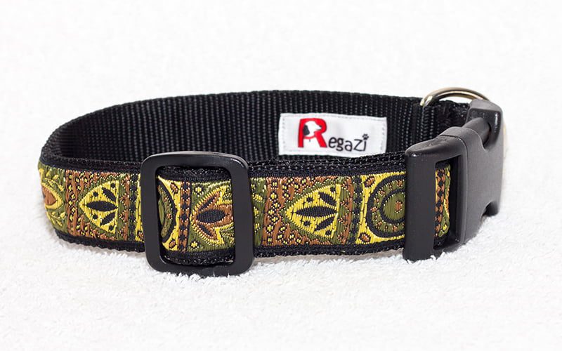 Regazi halsband groen gekleurd 3 cm - Afbeelding 2