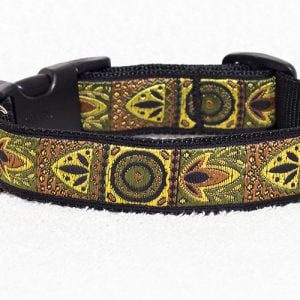 groene halsband gekleurd - halsbanden hond handgemaakt - nylon halsband - hondenhalsband