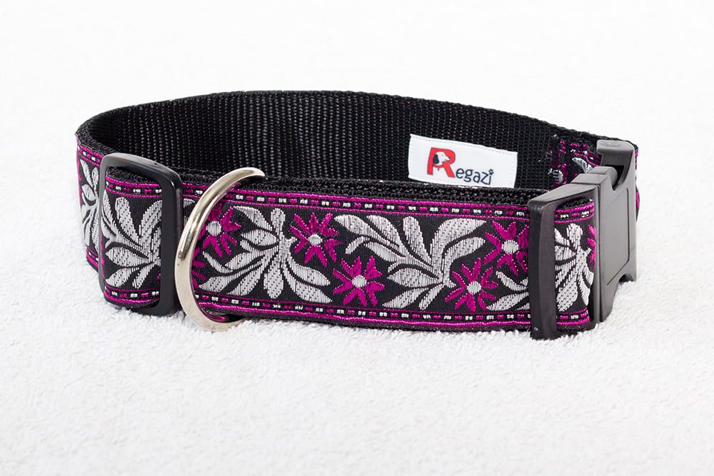 paarse brede halsband hond - halsbanden hond handgemaakt – halsband hond – hondenhalsband
