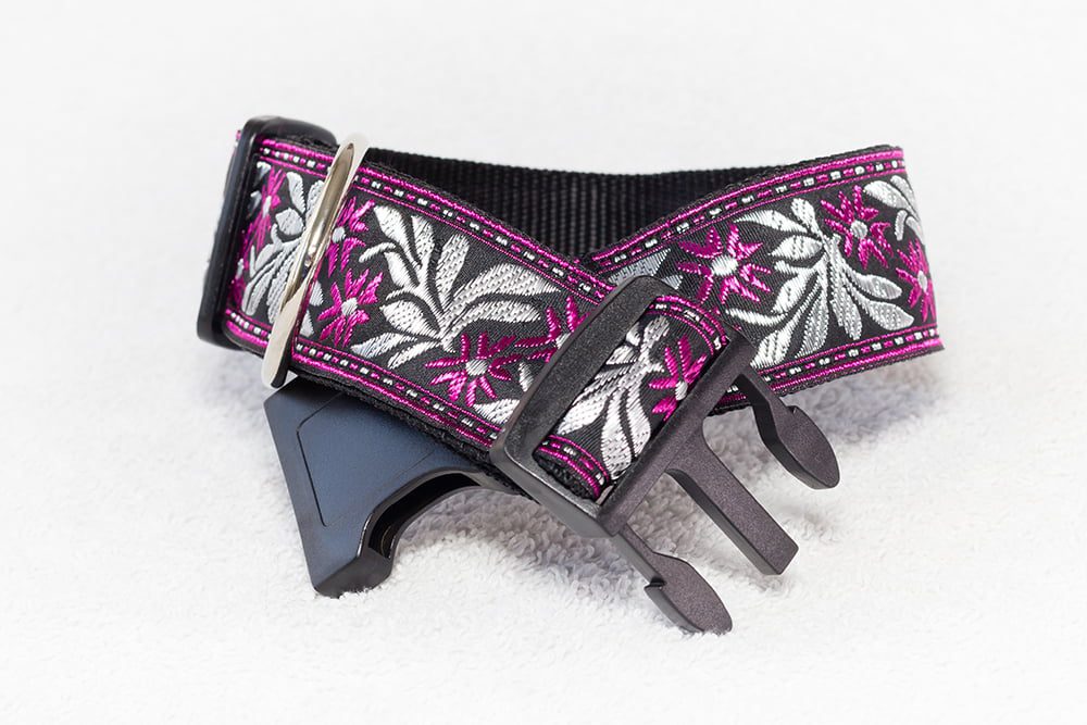 paarse brede halsband hond - halsbanden hond handgemaakt – halsband hond – hondenhalsband
