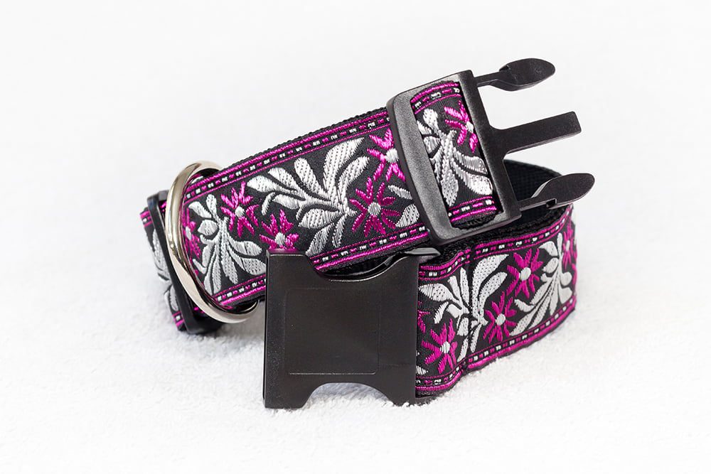 paarse brede halsband hond - halsbanden hond handgemaakt – halsband hond – hondenhalsband