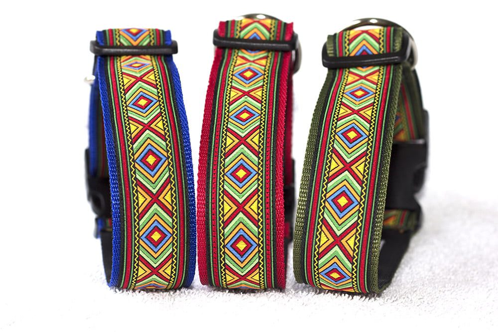 Regazi halsband Rood Groen Oranje Geel Blauw 4 cm - Afbeelding 4