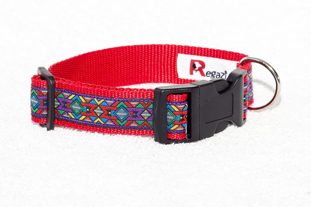 Regazi halsband rood mozaïek 2,5 cm - Afbeelding 3