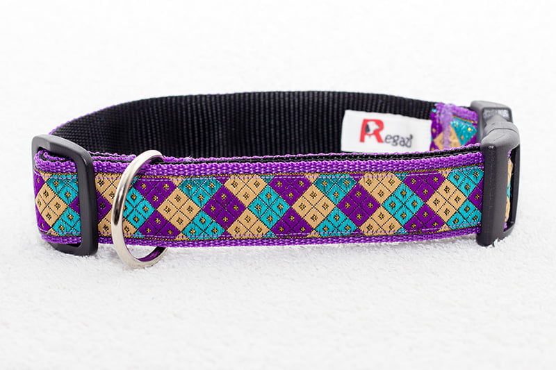 Regazi halsband paars-turquoise-beige 3 cm - Afbeelding 2