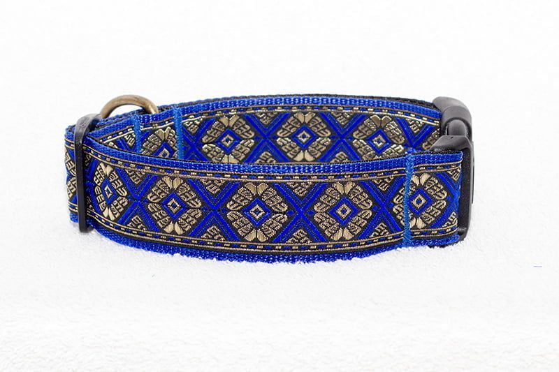 blauwe hondenhalsband stoer - halsbanden hond handgemaakt – halsband hond – hondenhalsbanden
