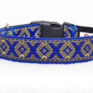 blauwe hondenhalsband stoer - halsbanden hond handgemaakt – halsband hond – hondenhalsbanden
