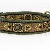 legergroene hondenhalsband - halsband hond – hondenhalsbanden – handgemaakte halsbanden