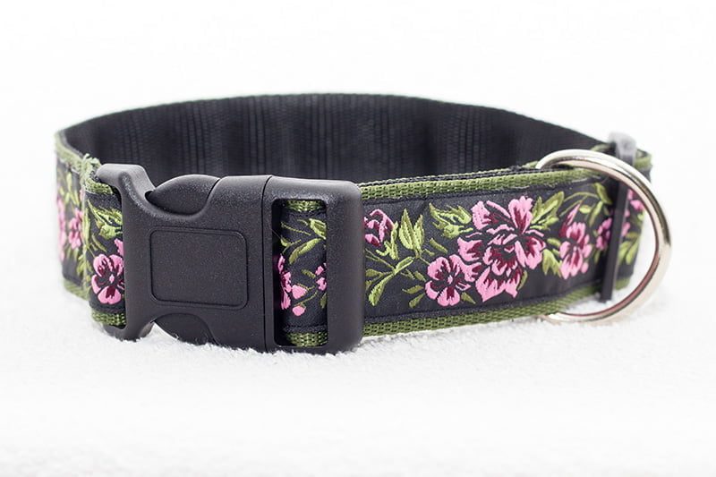 hondenhalsband met bloemen - halsbanden hond handgemaakt – halsband hond – hondenhalsbanden