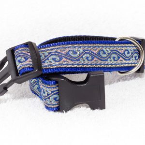 handgemaakte halsband blauw - halsbanden hond – hondenhalsband – halsband hond