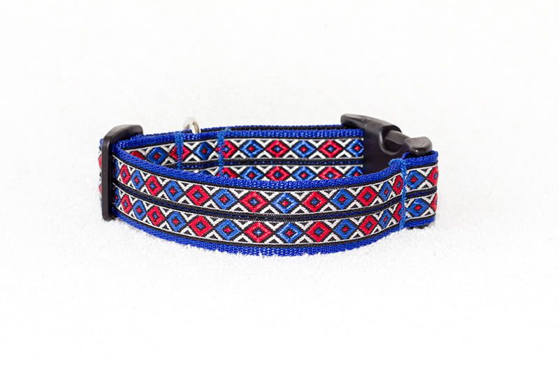 blauwe halsband handgemaakt - halsbanden hond – hondenhalsband – halsband hond