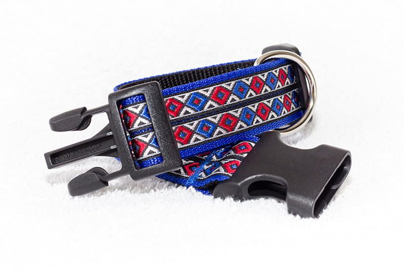 blauwe halsband handgemaakt - halsbanden hond – hondenhalsband – halsband hond