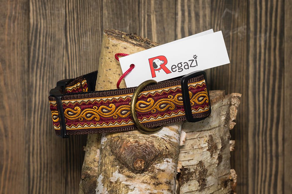 mooie hondenhalsband bruin - halsband hond – hondenhalsbanden – honden halsband