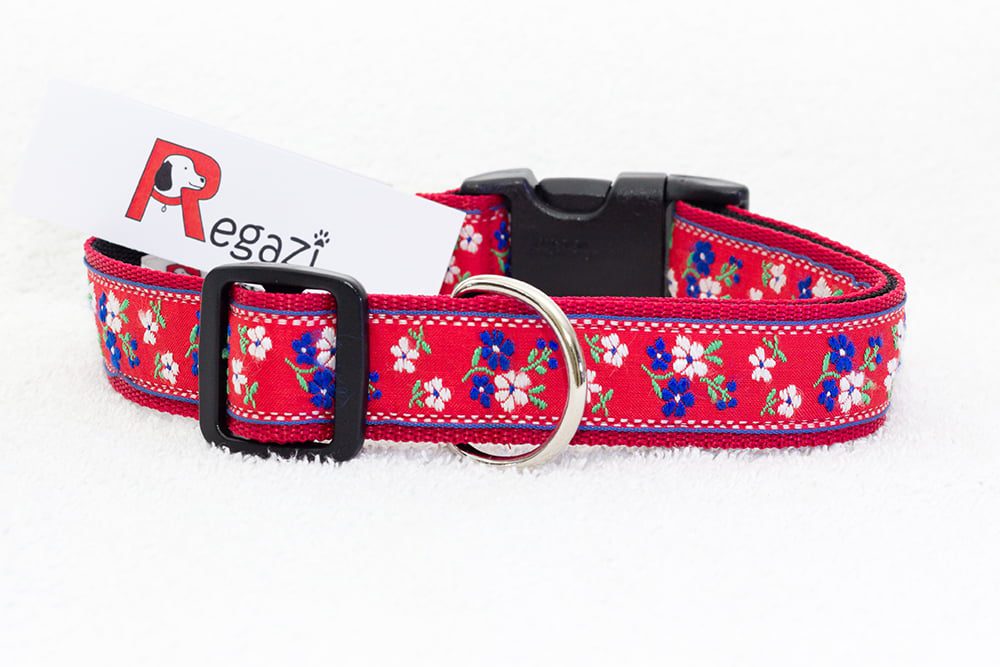vrolijke halsbanden handgemaakt - halsband hond rood – hondenhalsband – hondenhalsbanden