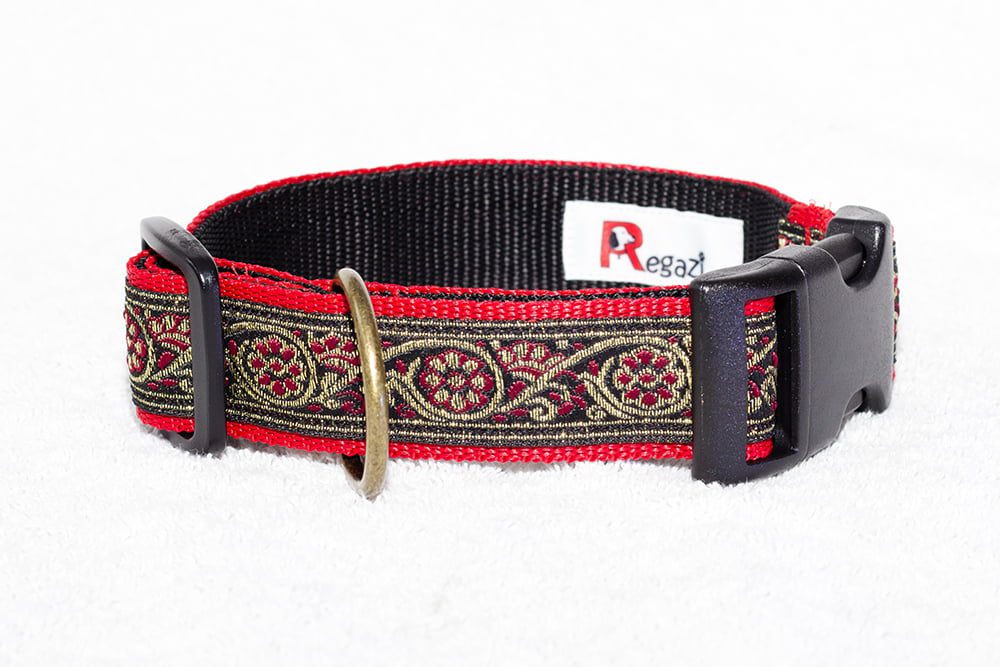 rode hondenhalsband nylon - vrolijke halsbanden handgemaakt – halsband hond – honden halsband