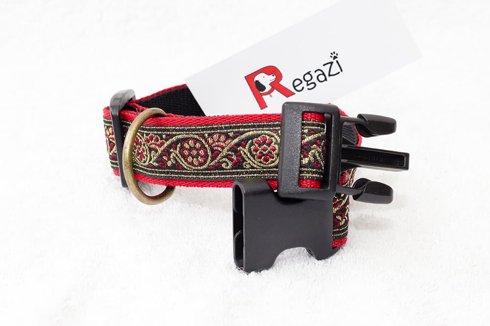 rode hondenhalsband nylon - vrolijke halsbanden handgemaakt – halsband hond – honden halsband