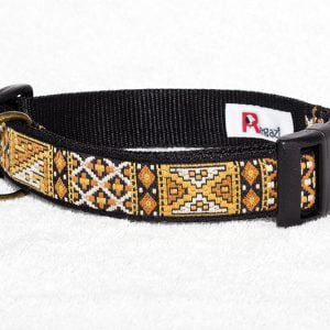 beige hondenhalsband nylon - vrolijke halsbanden handgemaakt – halsband hond – honden halsband