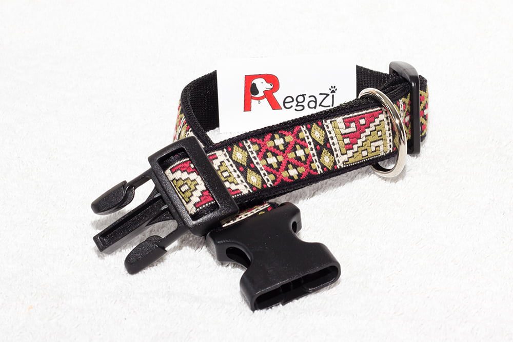 olijfgroene hondenhalsband - vrolijke halsbanden handgemaakt – halsband hond – honden halsband