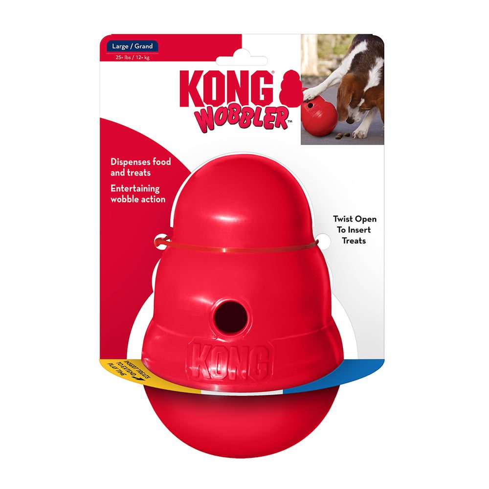 Kong wobbler hondenpuzzel - honden puzzel - denkspellen hond – mentale spellen hond