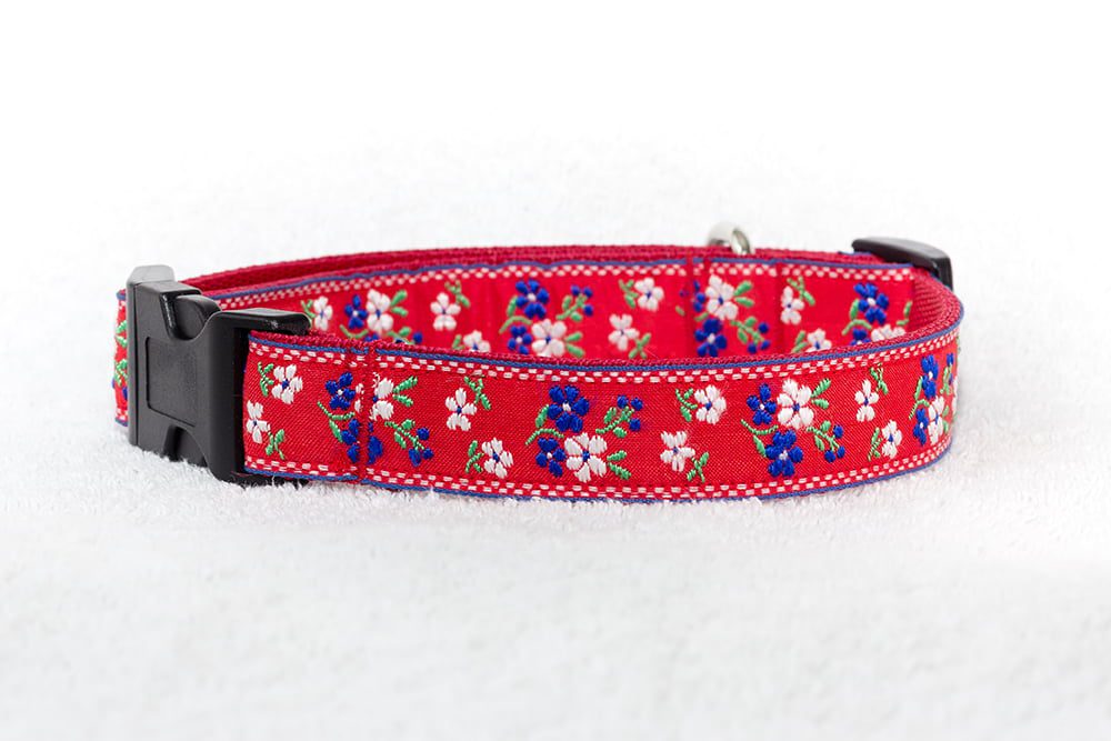 mooie hondenhalsband rood - halsbanden - halsband hond – hondenhalsband handgemaakt