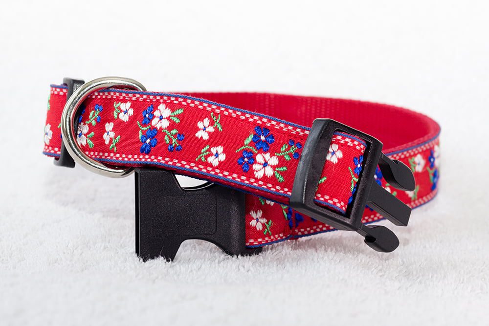 mooie hondenhalsband rood - halsbanden - halsband hond – hondenhalsband handgemaakt