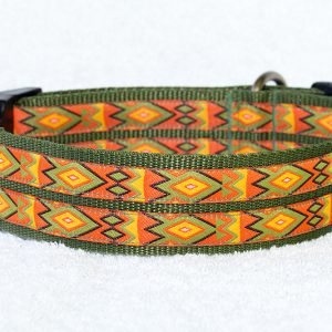 brede hondenhalsband olijfgroen - halsbanden hond – halsband hond - hondenhalsbanden