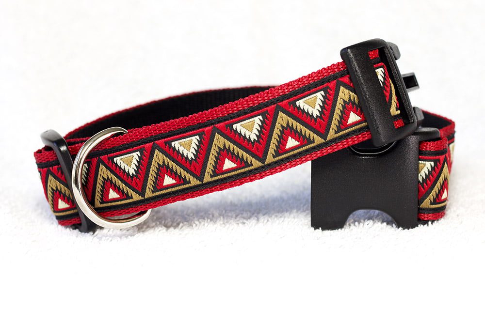 Regazi halsband rood camel zwart wit 3 cm - Afbeelding 2