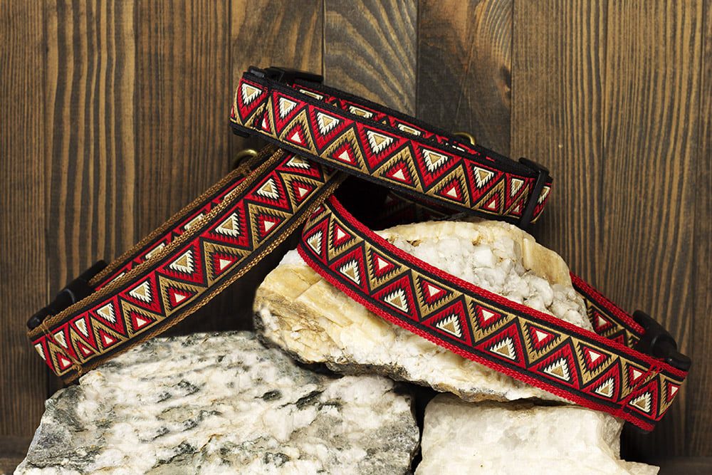 Regazi halsband rood camel zwart wit 3 cm - Afbeelding 4
