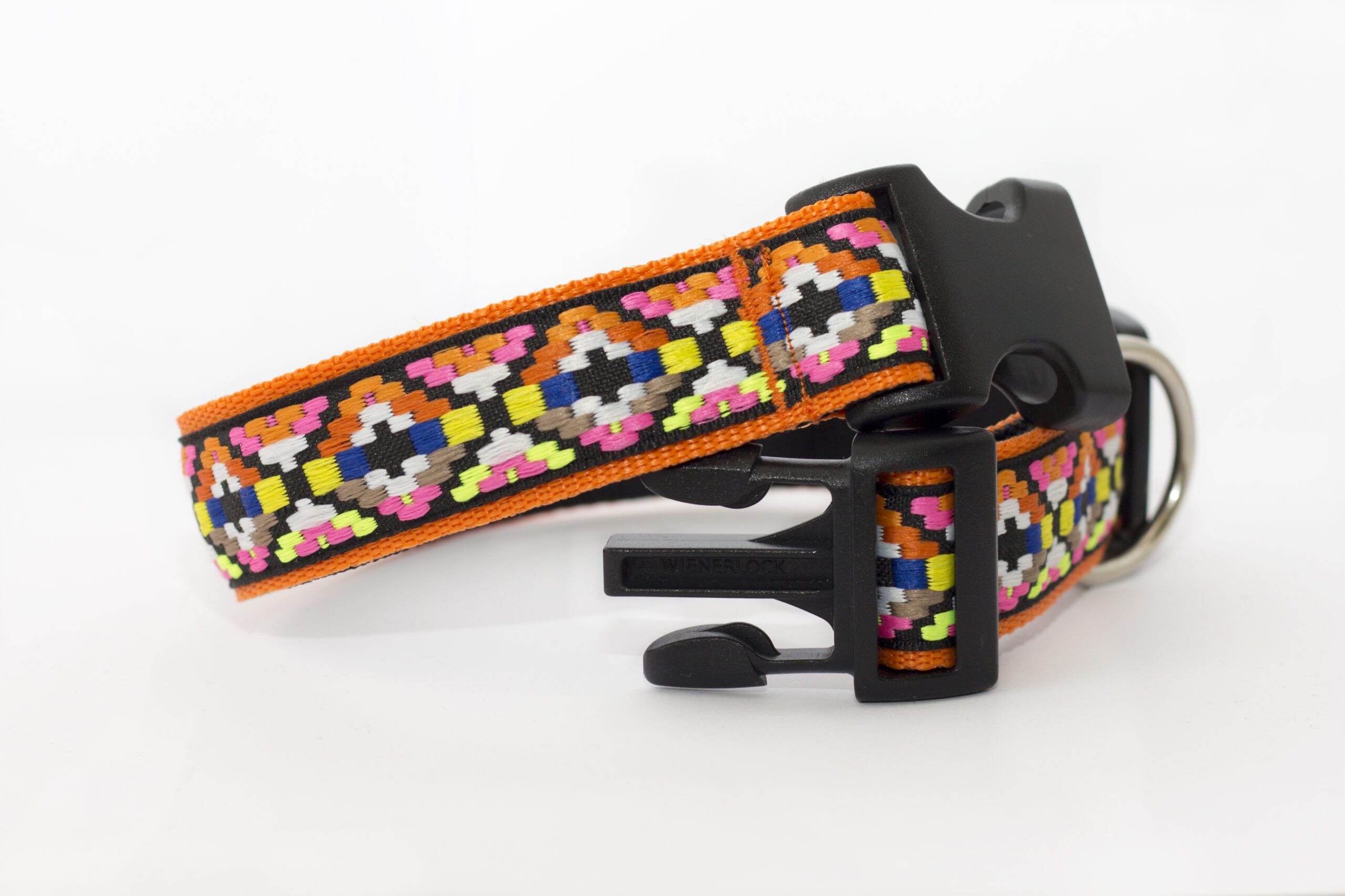 halsband oranje - honden halsbanden - halsband hond – hondenhalsband – halsband handgemaakt